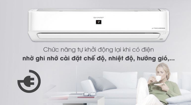 7. Điều hòa Sharp AHXP10YMW có tính năng tự khởi động lại khi có điện