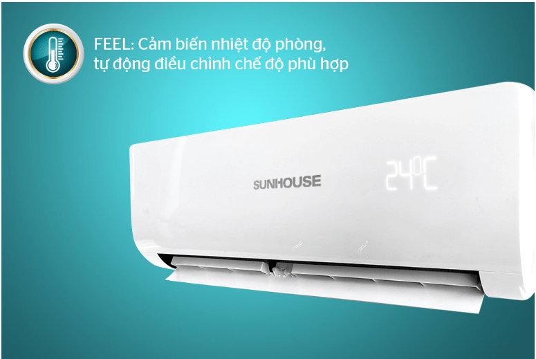 Điều hòa Sunhouse SHR-AW09C120 9000BTU 1 chiều 8 5. Máy lạnh Sunhouse SHR AW09C120 có cảm biến nhiệt độ phòng, tự động điều chỉnh nhiệt độ phù hợp