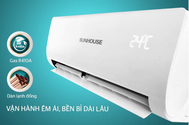 Điều hòa Sunhouse SHR-AW09C120 9000BTU 1 chiều 7 4. Máy lạnh Sunhouse SHR-AW09C120 vận hành êm ái, bền bỉ, tiết kiệm điện năng