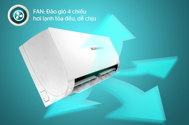 Điều hòa Sunhouse SHR-AW09C120 9000BTU 1 chiều 12 9. Điều hòa Sunhouse giá rẻ với thiết kế cánh đảo vây FAN đảo gió tự động giúp khí lạnh tỏa đều khắp phòng