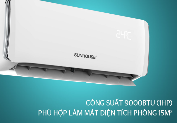 1. Điều hòa Sunhouse 9000BTU 1 chiều SHR-AW09C320 phù hợp cho phòng có diện tích dưới 15m2