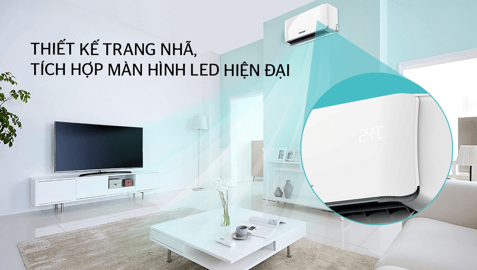 2. Điều hòa Sunhouse 1HP 1 chiều SHR-AW09C320 có thiết kế sang trọng, hiện đại