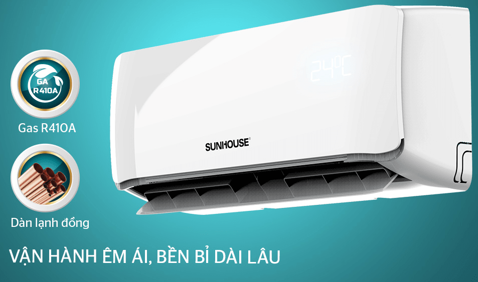5. Vận hành êm ái, tiết kiệm điện năng hiệu quả với điều hoà Sunhouse AW09C320