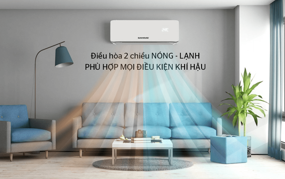 1. Điều hoà Sunhouse 1HP SHR-AW09H3102 tích hợp 2 tính năng làm lạnh/sưởi ấm tiện lợi