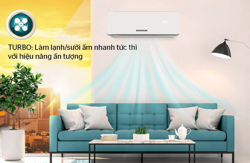 Làm lạnh nhanh/ sưởi ấm nhanh nhờ chế độ TURBO tiện ích