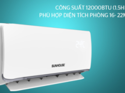 2. Điều hoà Sunhouse SHR-AW12H310 2 chiều 12000btu phù hợp cho phòng diện tích từ 15-20m2