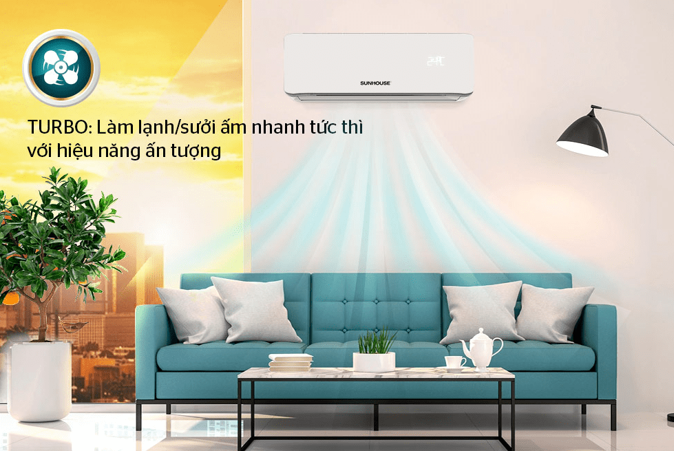 4. Làm lạnh nhanh/ sưởi ấm nhanh nhờ chế độ TURBO tiện ích