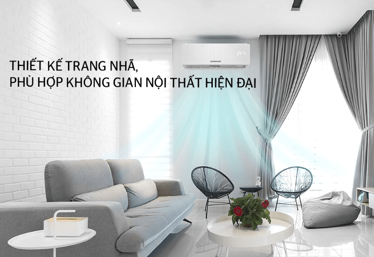 2. Máy lạnh Sunhouse SHR-AW12C110 có thiết kế nguyên khối, bắt mắt
