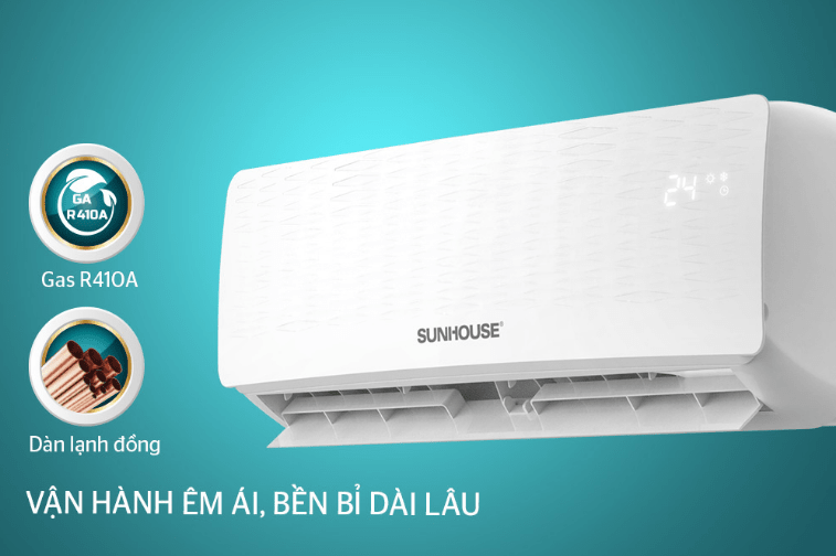 11. Điều hòa 18000BTU Sunhouse SHR-AW18C110 động cơ vận hành êm ái, không gây tiếng ồn