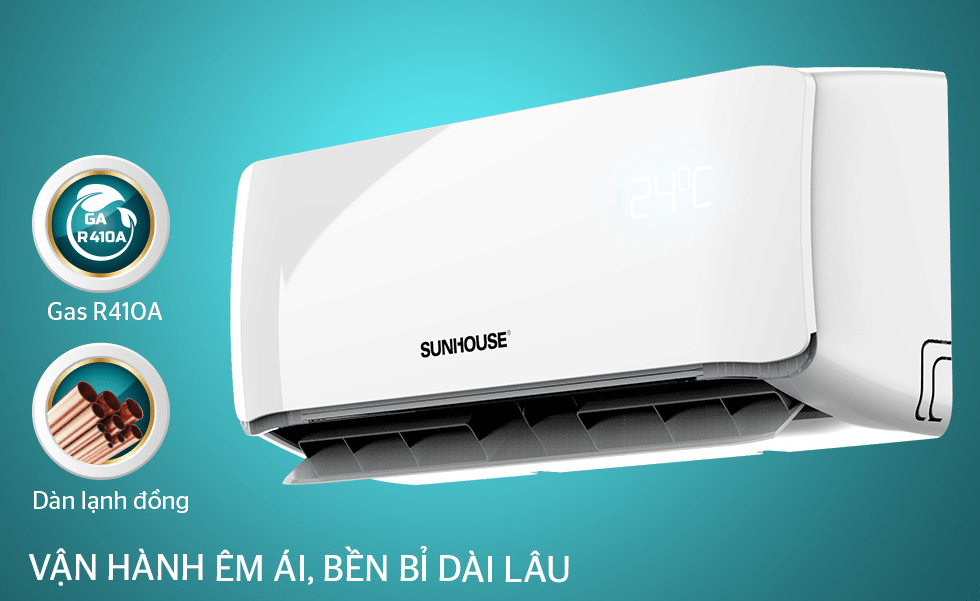 9. Vận hành êm ái, tiết kiệm điện năng hiệu quả với máy lạnh Sunhouse 1 chiều AW18C310 