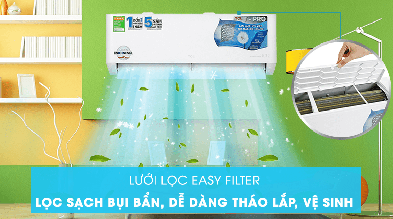 5. TAC-10CSD/TPG11 - Điều hoà TCL dễ dàng tháo lắp và vệ sinh nhờ lưới lọc Easy Filter