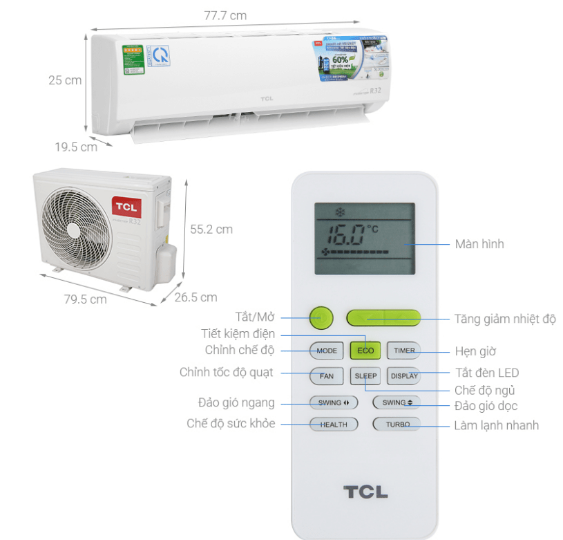 1. Tổng quan máy điều hoà TCL TAC-10CSD/XA66 inverter 9000BTU 