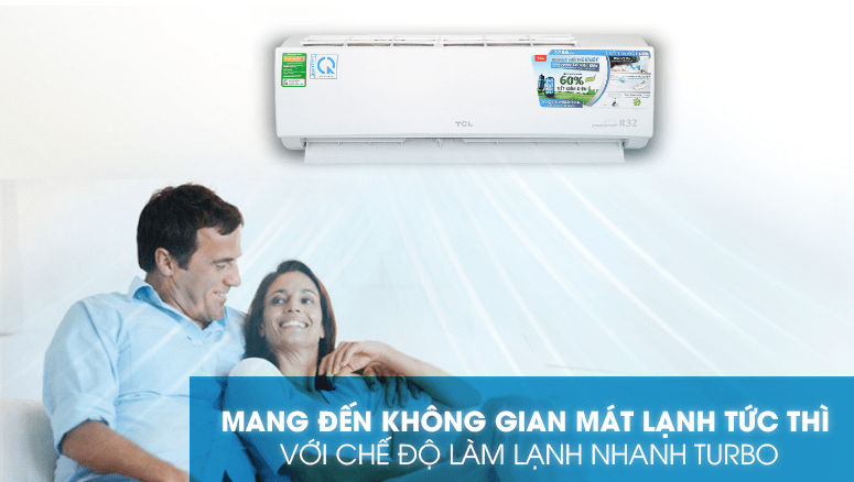 4. Chế độ Turbo giúp làm lạnh nhanh tức thì trên máy lạnh TCL 10CSD/XA66