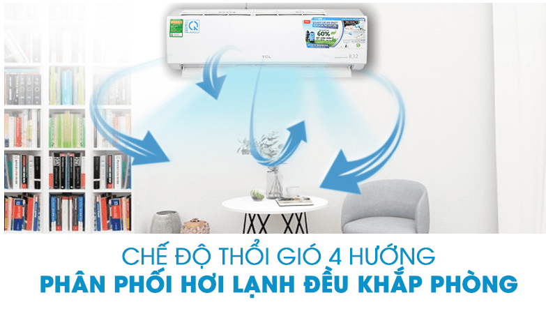 6. Hơi lạnh lan toả khắp căn phòng nhờ công nghệ đảo gió 4 chiều tự động