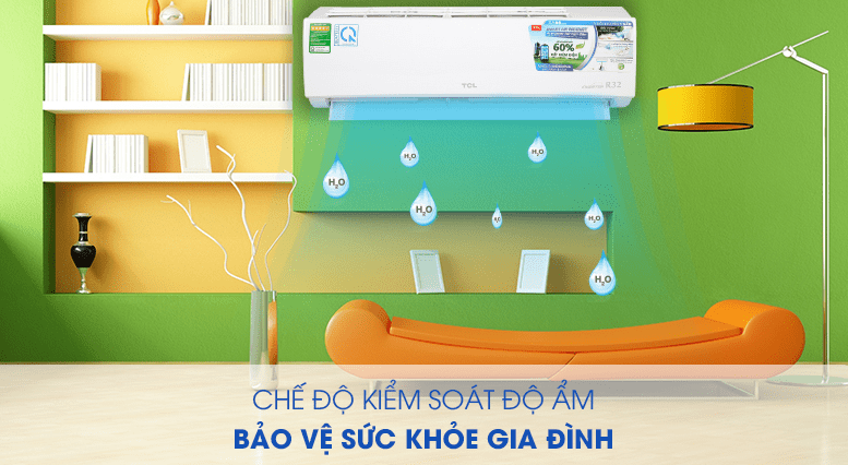 7. Kiểm soát độ ẩm bảo vệ sức khỏe gia đình thông minh trên điều hoà TCL 9000btu inverter 10CSD/XA66