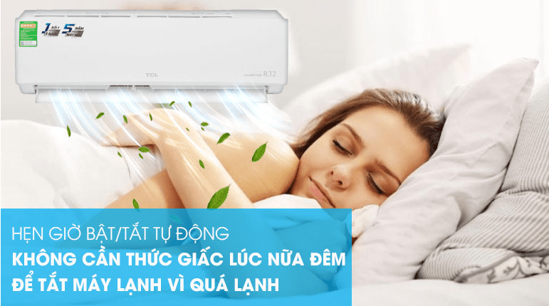12. Chức năng hẹn giờ bật/tắt máy lạnh tiện lợi, dễ dàng thao tác trên máy lạnh TCL 13CSD/XA66 
