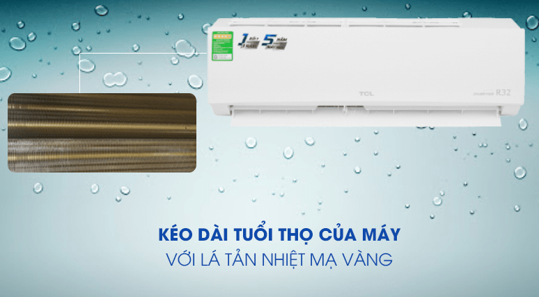 4. Nâng cao tuổi thọ sản phẩm nhờ lá tản nhiệt mạ vàng trên máy lạnh TCL 13CSD/XA66 12000btu