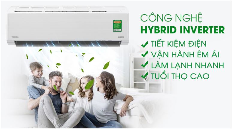 5. Điều hòa 9000BTU Toshiba RAS-H10D2KCVG-V sở hữu công nghệ Hybrid Inverter