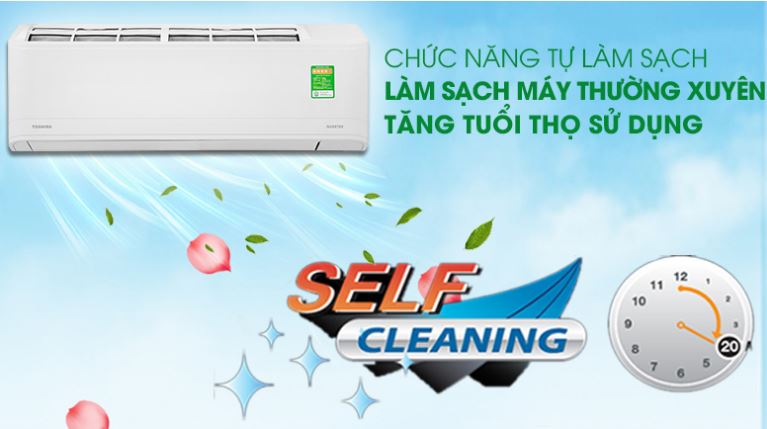 Điều hòa Toshiba 9000BTU 1 chiều inverter RAS-H10X2KCVG-V 14 12. Điều hòa inverter Toshiba RAS-H10X2KCVG-V sở hữu chức năng tự làm sạch