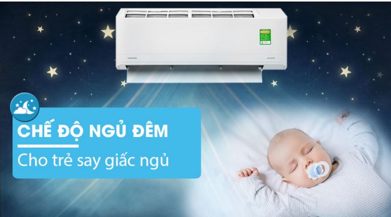 Điều hòa Toshiba 9000BTU 1 chiều inverter RAS-H10X2KCVG-V 12 10. Điều hòa 1 chiều Toshi ba RASH10X2KCVGVN ngủ ngon hơn với chế độ ngủ đêm