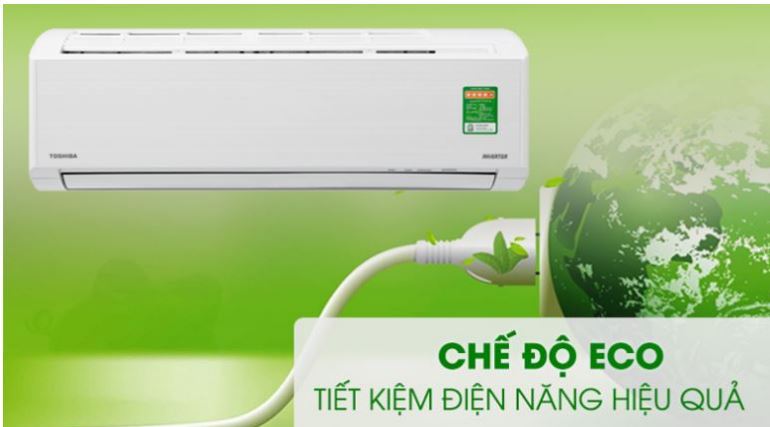 7. Điều hòaToshiba H10D2KCVG-V có chế độ Eco tiết kiệm điện năng