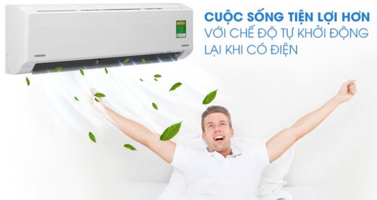 9. Điều hòa 12000BTU Toshiba RAS-H13C2KCVG-V có tính năng tự khởi động lại khi có điện