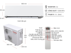 1. Hình ảnh tổng quát điều hoà Toshiba RAS-H13E2KCVG-V 12000btu inverter