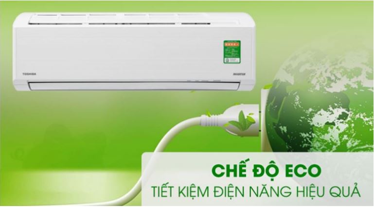 Điều hòa Toshiba RAS-H18C2KCVG-V 18000BTU 1 chiều inverter 15 9. Điều hòaToshiba RASH18C2KCVG-V có chế độ Eco tiết kiệm điện năng
