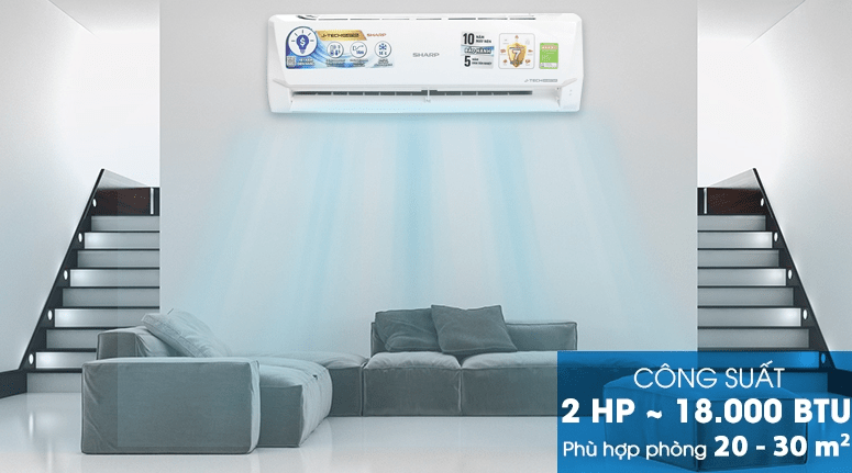 3. Điều hòa Toshiba RAS-H18E2KCVG-V inverter 2HP phù hợp diện tích phòng từ 20-30 m2