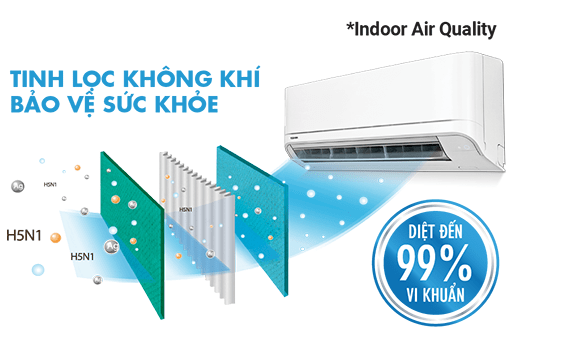 5. Điều hoà Toshiba RAS-H18E2KCVG-V khử mùi, kháng khuẩn với công nghệ tinh lọc không khí IAQ 