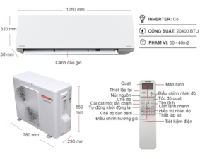 1. Hình ảnh tổng quát điều hoà Toshiba RAS-H24E2KCVG-V inverter 2.5HP