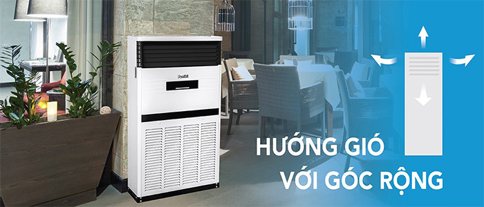 Điều hòa tủ đứng Funiki 100000BTU FH100MCC 2 chiều 4 Điều hòa tủ đứng Funiki FH100MCC có hướng gió với góc rộng