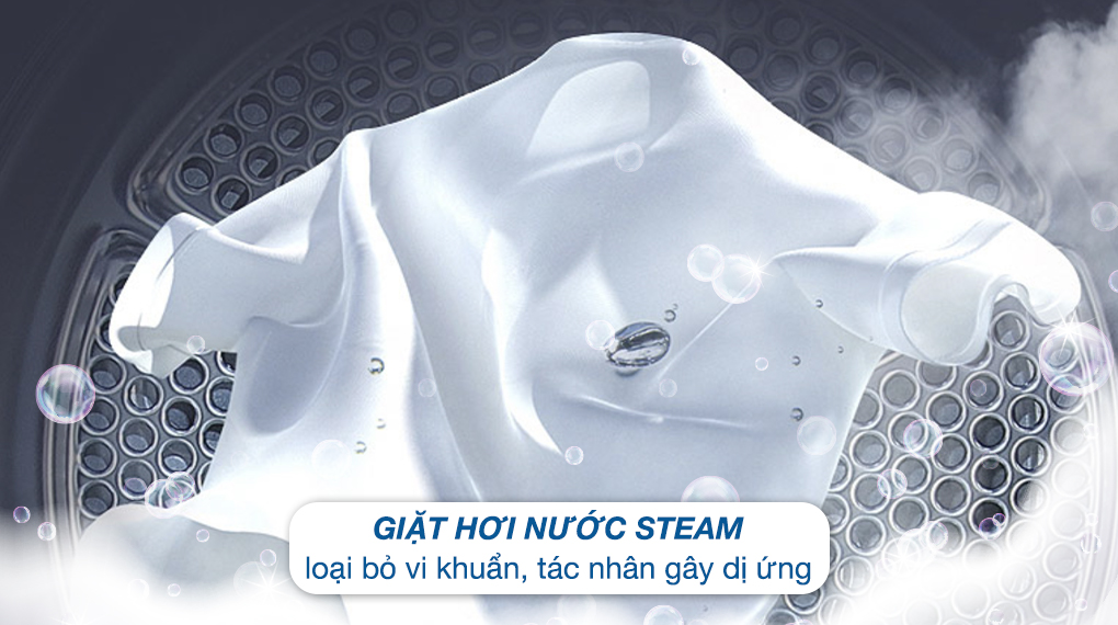 Giặt hơi nước Steam loại bỏ vi khuẩn, tác nhân gây dị ứng
