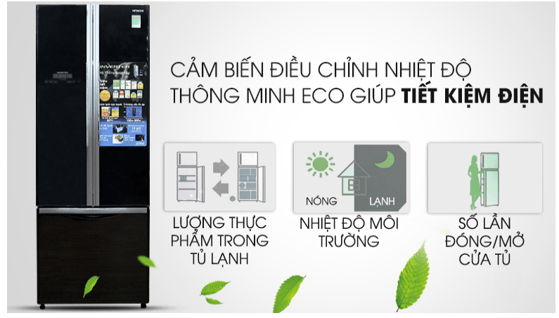 Tủ lạnh Hitachi Inverter 382 lít R-WB475PGV2 GBK 10 tủ lạnh Hitachi inverter 382 lít R-WB475PGV2 GBK Công nghệ Inverter tích hợp cảm biến Eco giúp tiết kiệm điện tối ưu