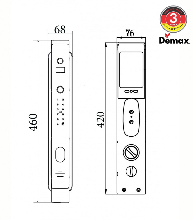 Khoá cửa điện tử Demax SL868 CP/GS 4 4. Thông số kỹ thuật của Demax SL868.