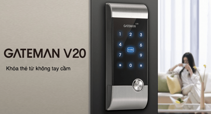 1. Khoá cửa điện tử Gateman V20 có thiết kế hiện đại, sang trọng bền bỉ