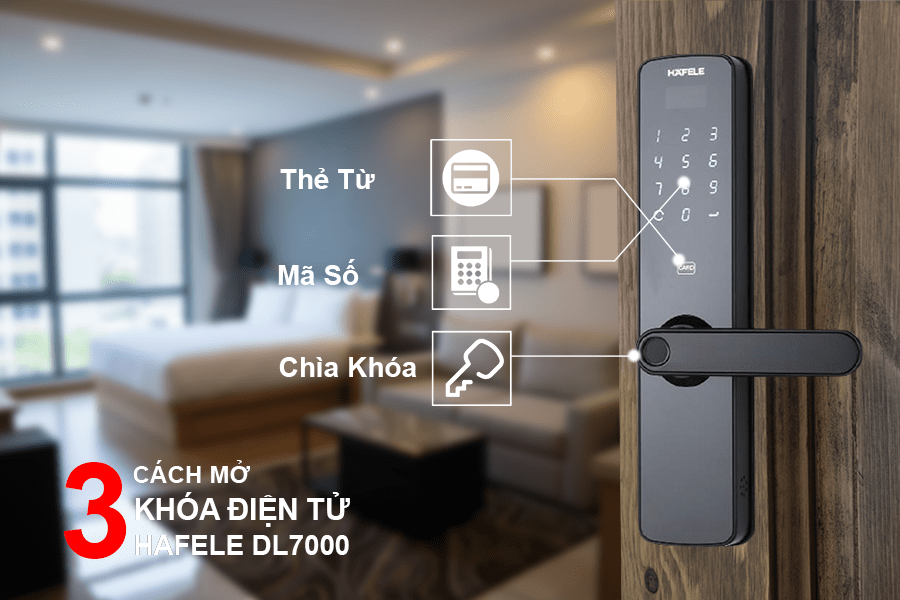 Lắp đặt phù hợp khoá mã số - khoá thẻ từ Hafele DL7000 cho nhiều kiến trúc nhà