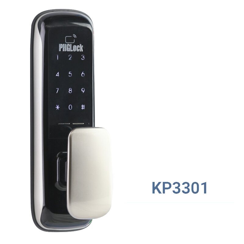 Khoá cửa điện tử PHGLock KP3301 2 Khoá cửa điện tử - Mã số, thẻ từ PHGLock KP3301 lắp đặt trên nhiều chất liệu cửa