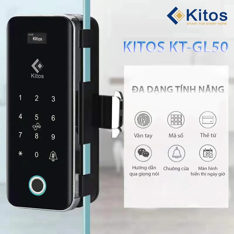 3. Khóa thông minh Kitos KT-GL50 đa dạng tính năng mở khóa
