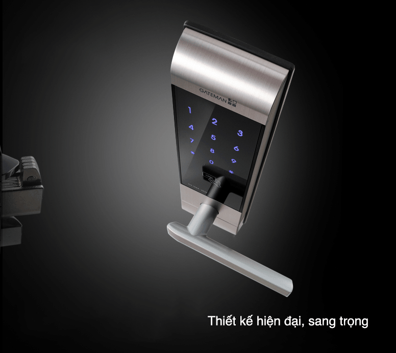 2. Khoá cửa thẻ từ Gateman V100 sở hữu kiểu dáng sang trọng, thẩm mỹ, độ bền cao