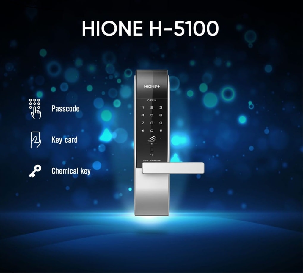 2. Khóa cửa điện tử Hione H-5100 tích hợp 3 tính năng mở khóa tiện lợi