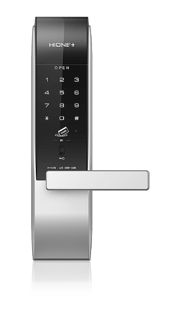 1. Khóa cửa thẻ từ Hione H-5100 có kích thước hợp lý, thiết kế chắc chắn