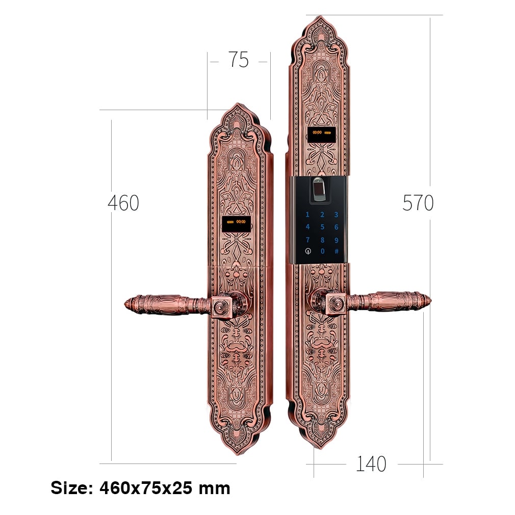 Khoá cửa vân tay cổ điển 5A DK6000 7 Khoá điện tử 5A DK6000 sở hữu thiết kế sang trọng, tính thẩm mỹ và độ bền cao