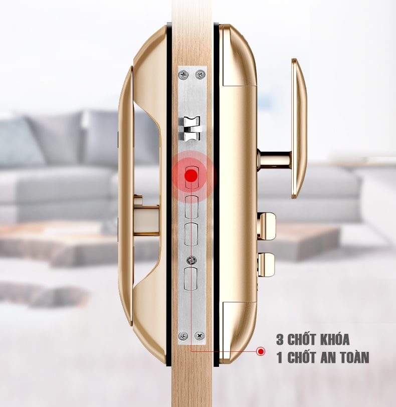 Khoá cửa điện tử 5A SK8000 sở hữu thiết kế hiện đại, sang trọng