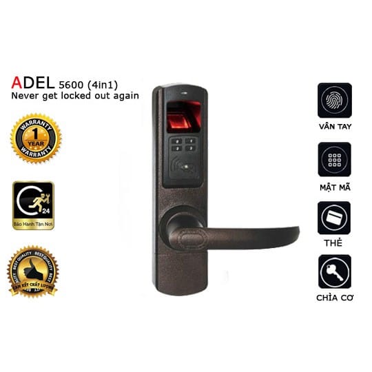 2. Khoá cửa thông minh ADEL 5600 đa dạng phương thức mở khoá