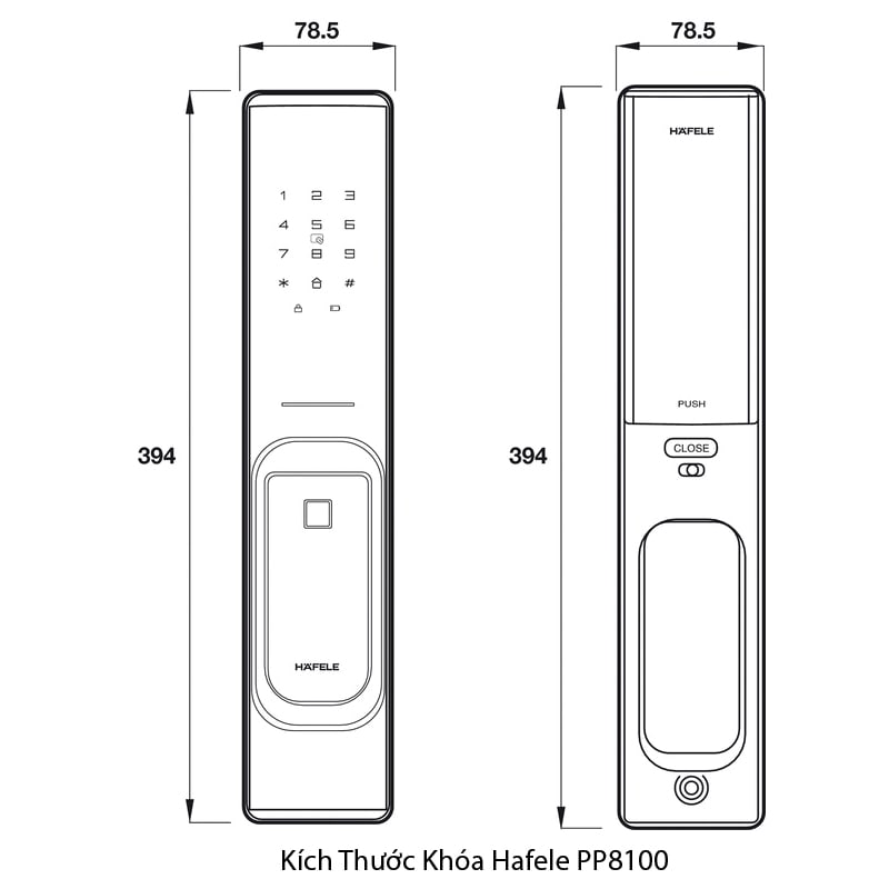 3. Khoá vân tay Hafele PP8100 sở hữu kiểu dáng sang trọng, hiện đại, thẩm mỹ
