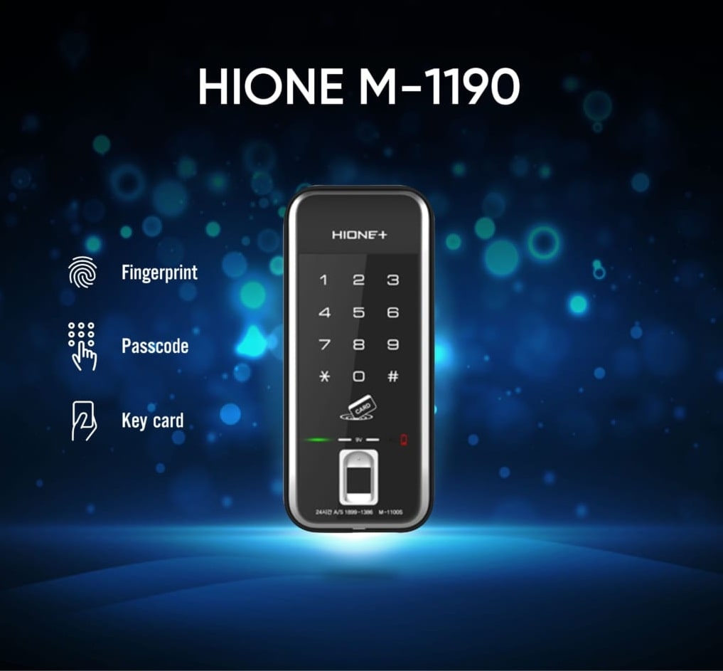 Khóa cửa vân tay không tay cầm Hione M-1190