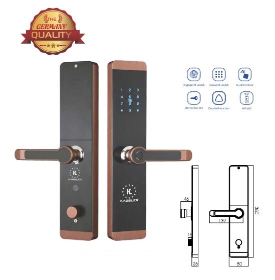 1. Khoá điện tử Kassler KL-600 sở hữu thiết kế sang trọng, độ bền cao