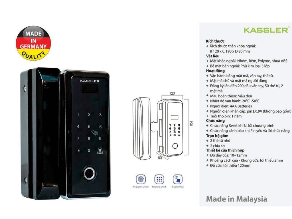 3. Khoá cửa vân tay KL 589 phù hợp lắp đặt cho nhiều kiến trúc nhà