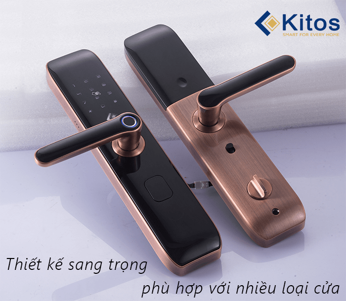 Khoá cửa vân tay Kitos KT-A10 Plus - Mã số, thẻ từ, Wifi điều khiển từ xa 5 3. Khóa cửa vân tay Kitos KT-A10 Plus lắp đặt cho nhiều loại cửa